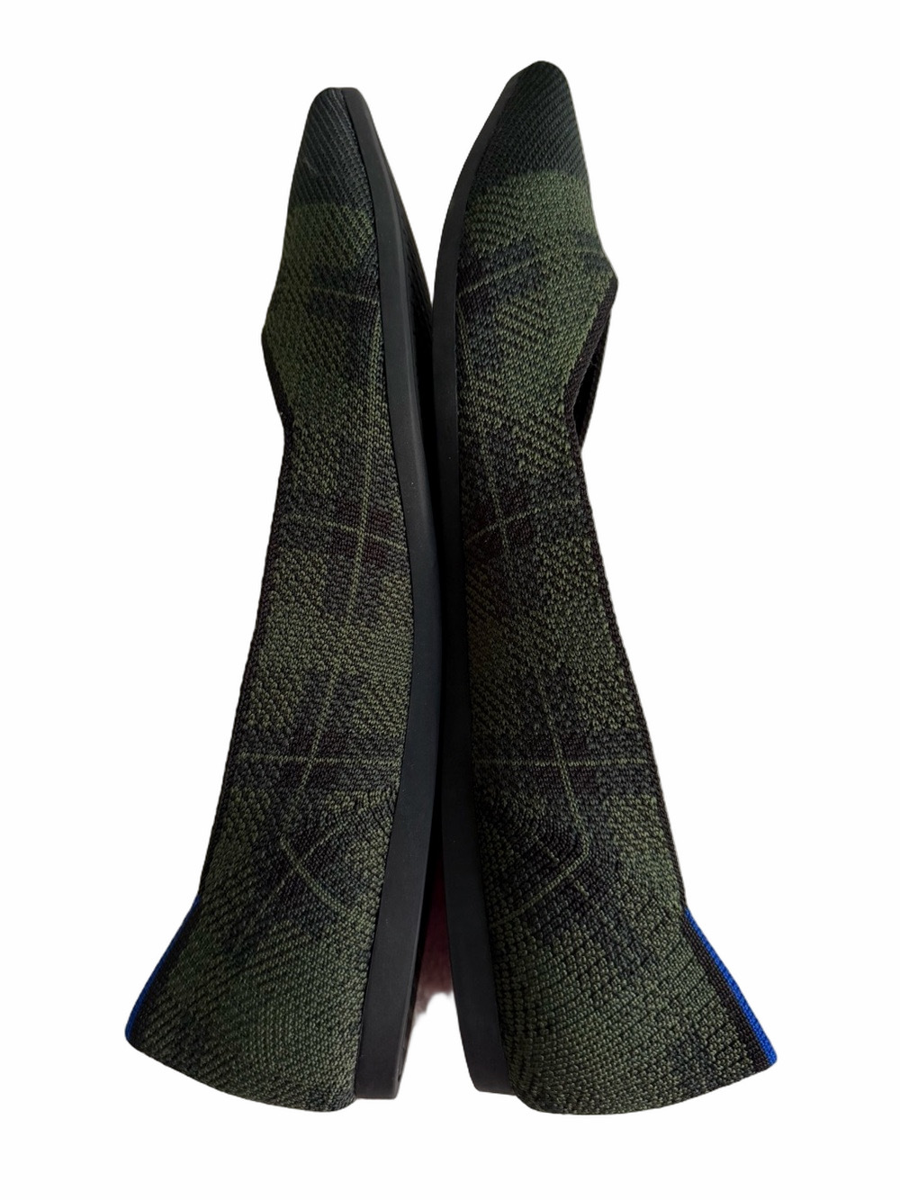 ROTHYS The Point Racer Green Check Plaid Tartan Slip Ons Retired Size 10 EUC - Picture 10 of 14